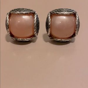Soft Pink and Silver Vintage Cuff Links
